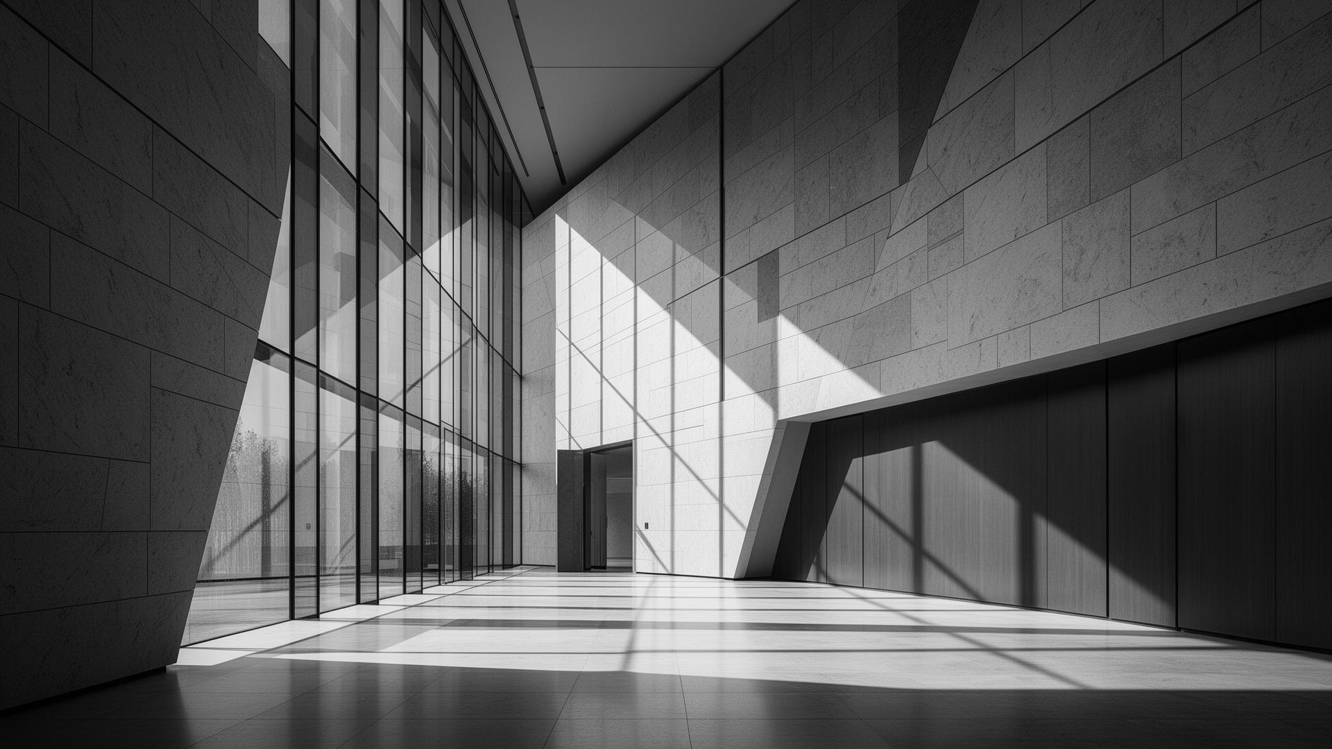 Arquitectura ejecutiva en blanco y negro